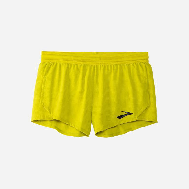 Brooks Elite 3 Split Mens Running Shorts Ireland GreenYellow/Acid Lime/Nightlife (IQRC-63210)